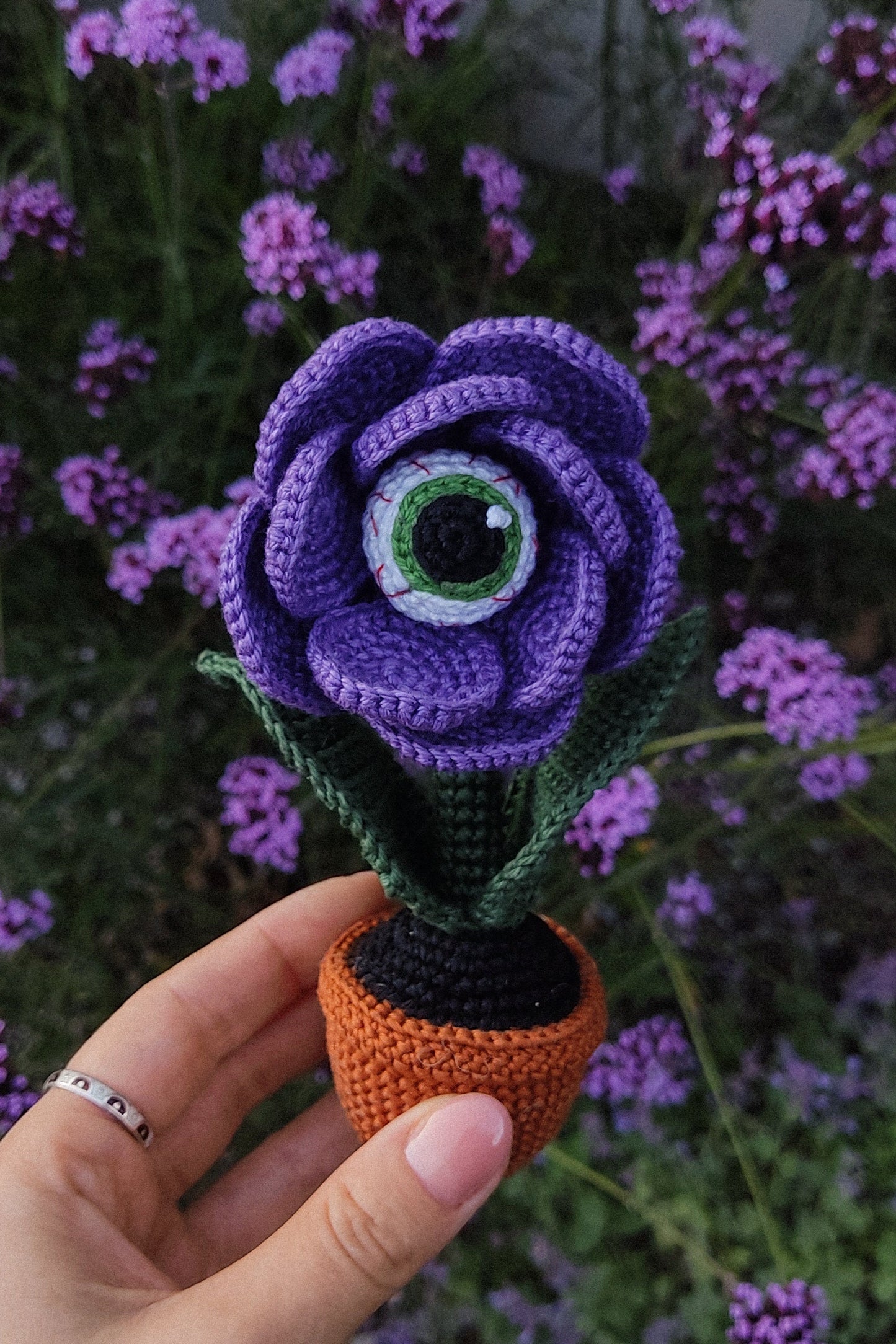🔥Halloween Eye Flower, Amigurumi creepy plant decoration👀
