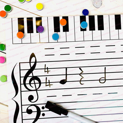 Magnetic Grand Staff Dry-Erase Music Teaching Set