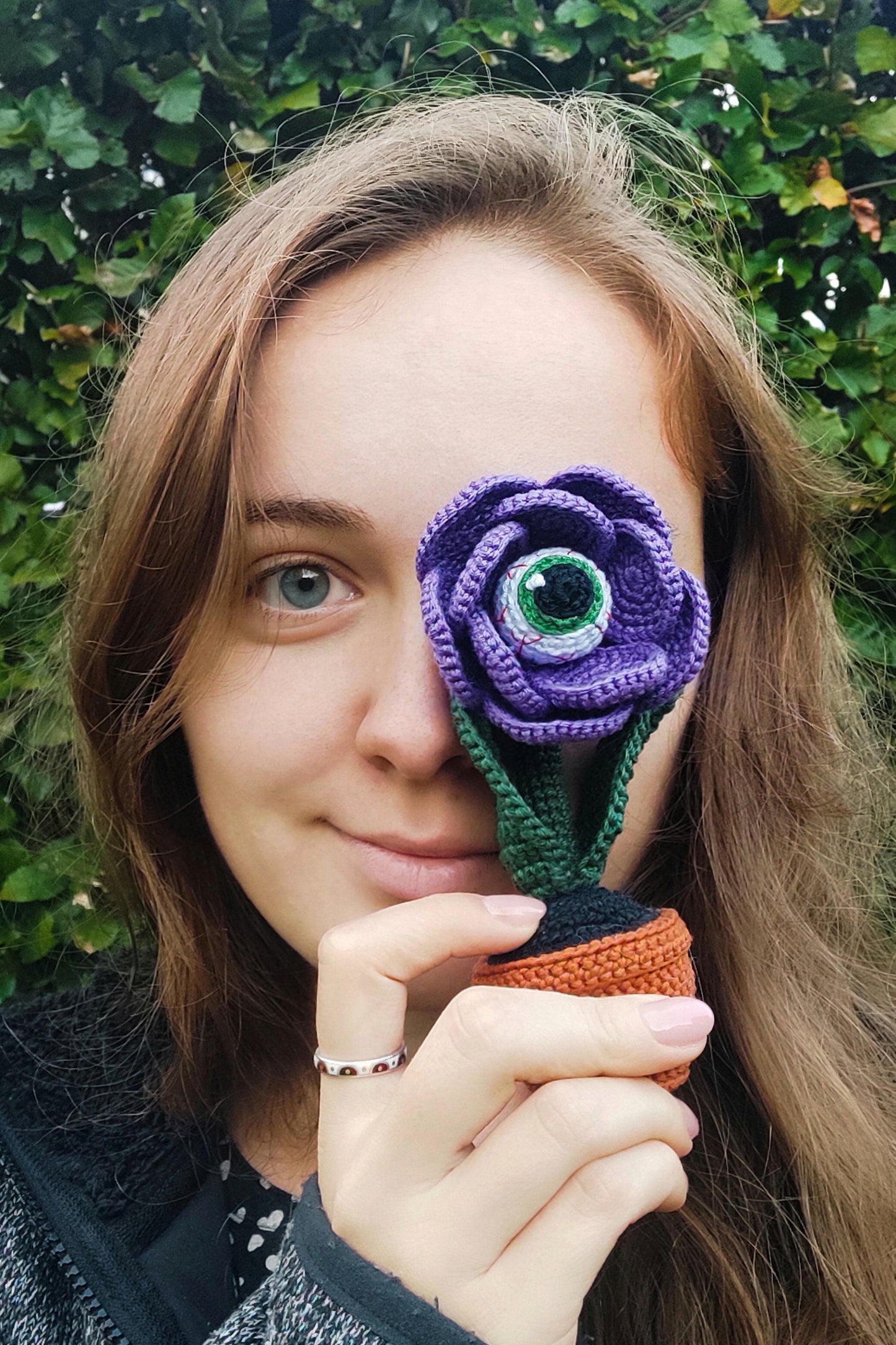 🔥Halloween Eye Flower, Amigurumi creepy plant decoration👀