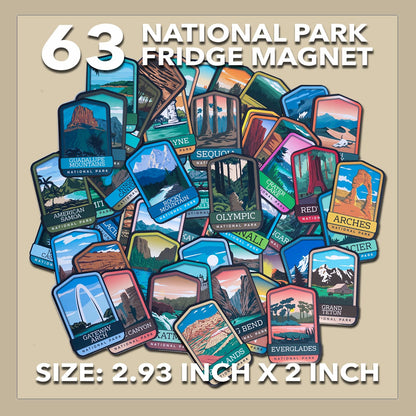 🎁 Holiday Special: Complete 63-Piece US National Parks Fridge Magnet Set – Only $45.99!