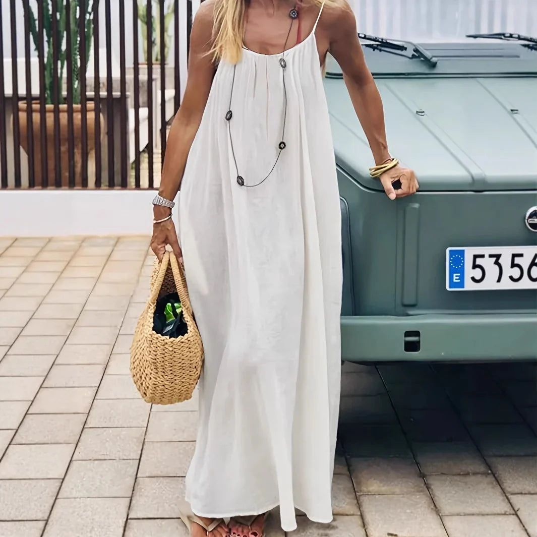 Womens Sleeveless Cami Lounge Maxi Dress Solid Color Sleepwear