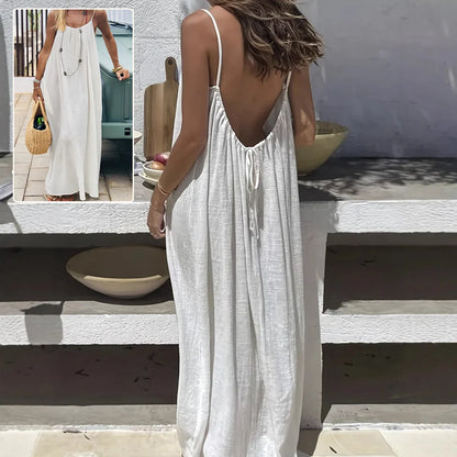 Womens Sleeveless Cami Lounge Maxi Dress Solid Color Sleepwear