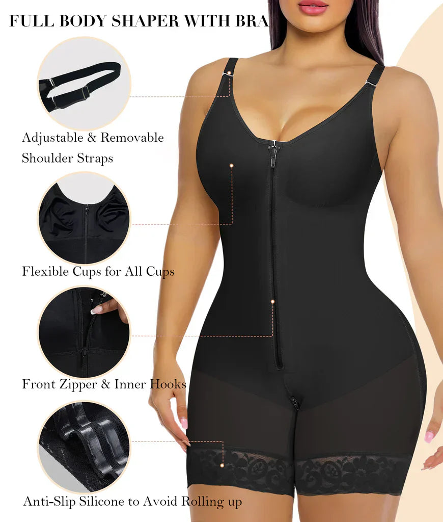 🔥LAST DAY SALE 40% OFF-🔥Shapewear for Women Tummy Control Butt Lifter Body Shaper with Zipper Crotch