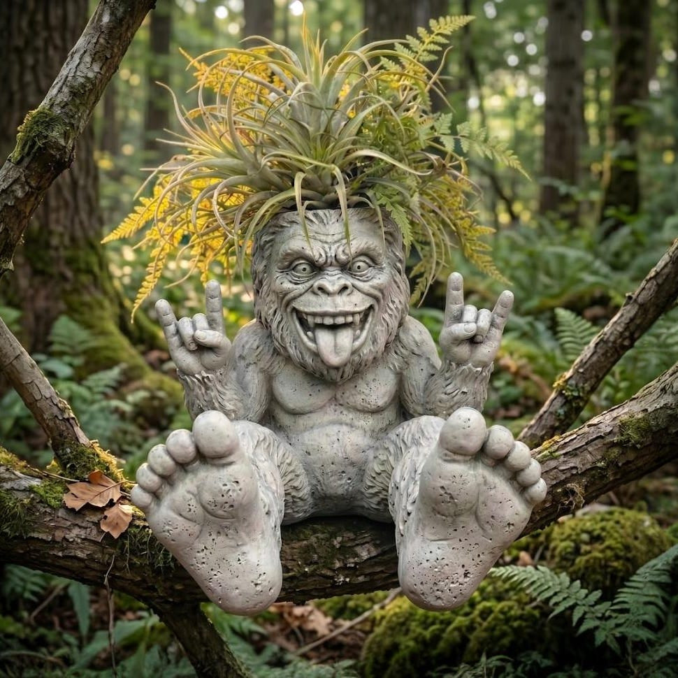 Bigfoot Garden Planter, Grumpy French Bulldog Planter