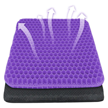 🔥Hot Sale 50% OFF🔥 Double-Thick Gel Seat Cushion: Honeycomb Breathable Pressure Relief for Office & Car