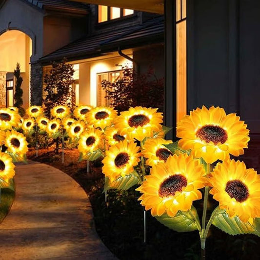 🔥🌻Solar LED Sunflower Garden Lights, Realistic Night Glow for Yard, Lawn, Patio and Porch Decoration, Wate0rproof IP65🔥