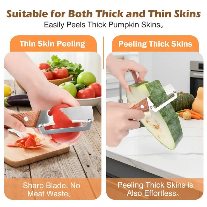 Stainless Peeler , High-Grade Durability, Clean, Precision Peeling + Bottle Opener
