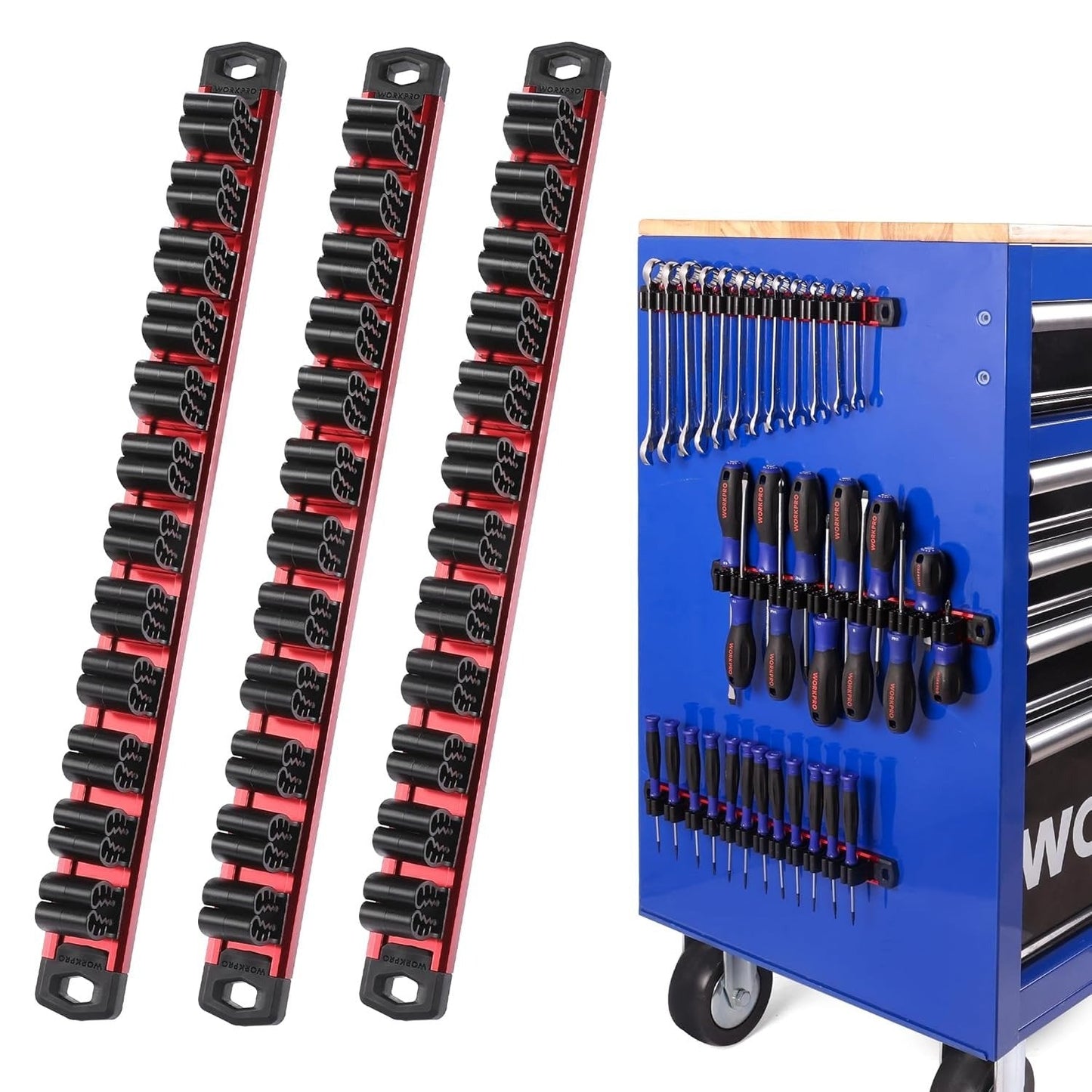 💖🔧 Magnetic Tool Organizer Rail (12 Slots)