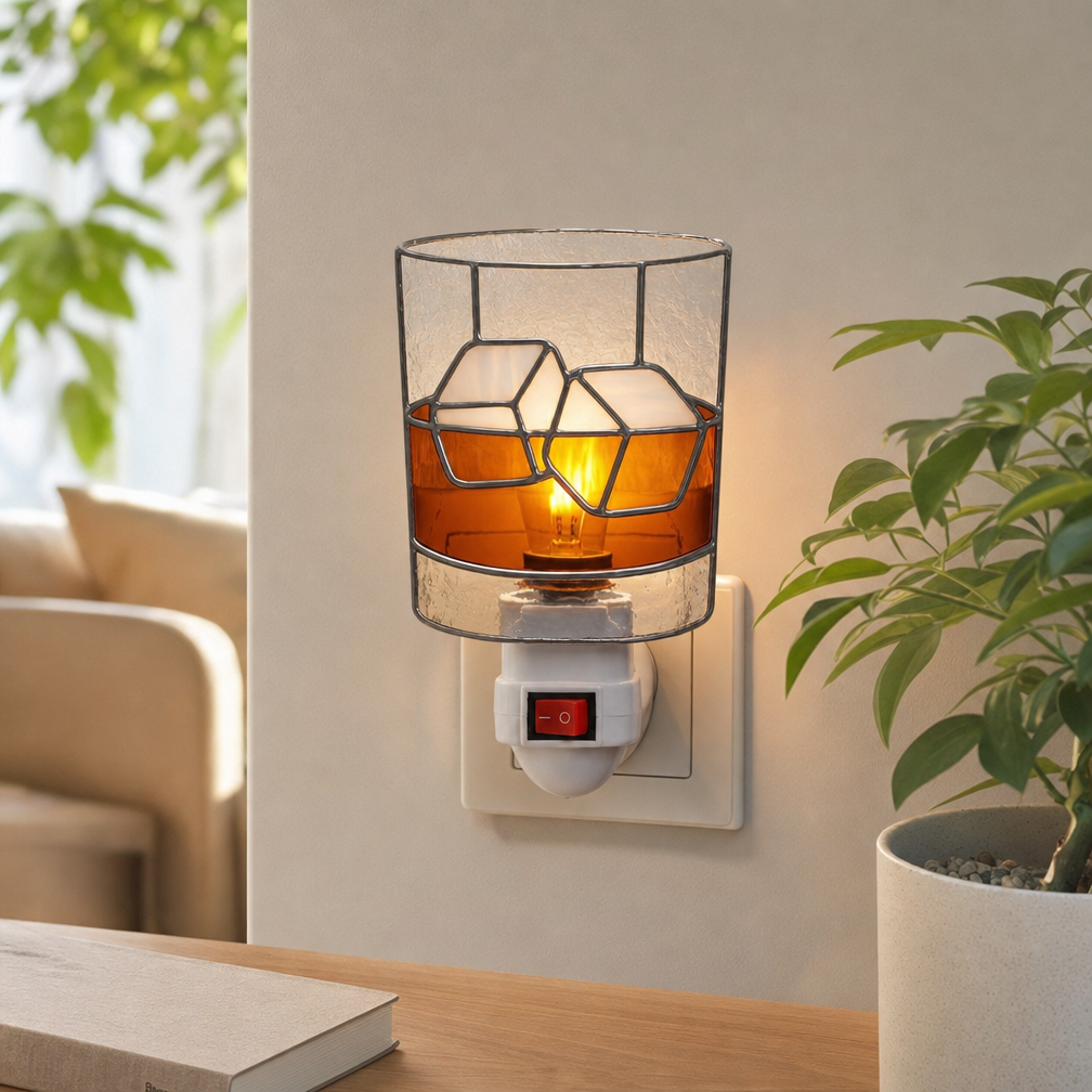 ✨Handmade Acrylic Night Light – Warm & Artistic Wall Plug-In Lamp