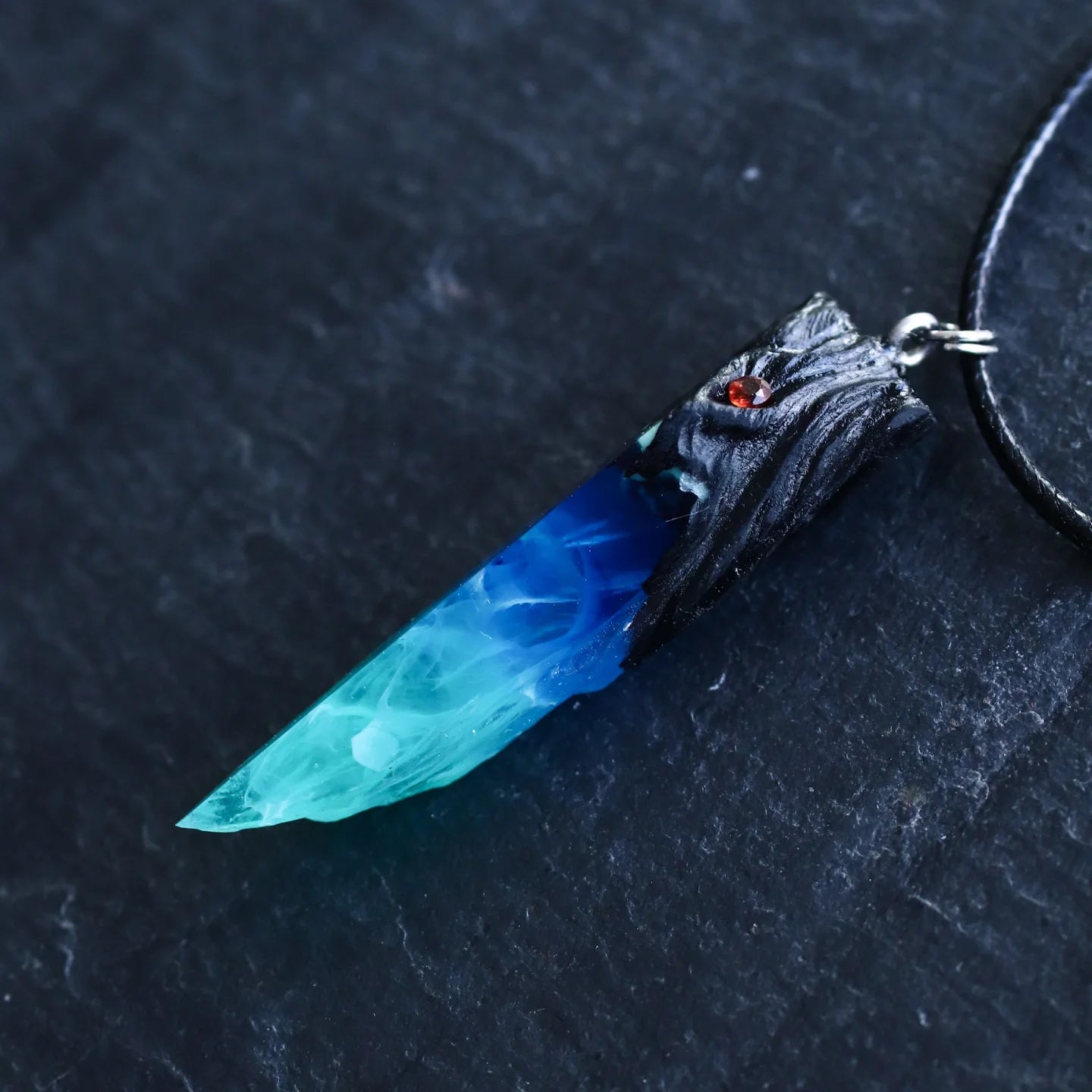 🔥Wood resin pendant Aurora borealis Glow in the dark