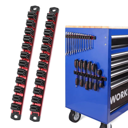 💖🔧 Magnetic Tool Organizer Rail (12 Slots)