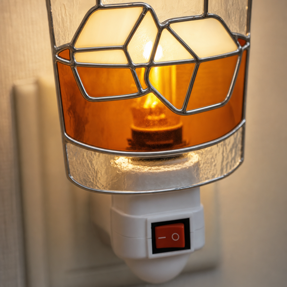 ✨Handmade Acrylic Night Light – Warm & Artistic Wall Plug-In Lamp