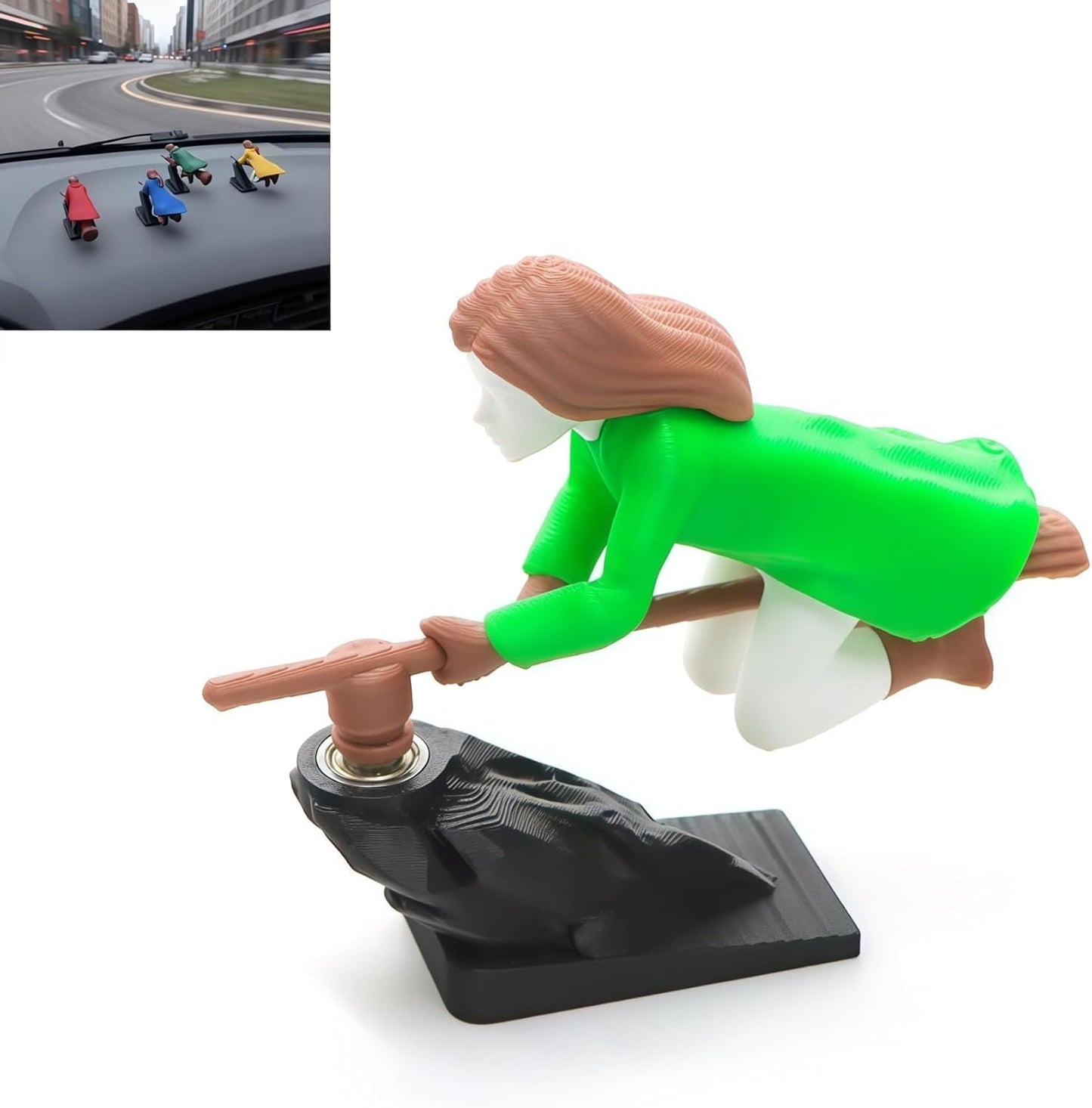 🔥HOT SALE 49% OFF🔥-🔮🚗Witch and Wizard Broomstick Dashboard Drift Ornaments