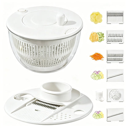 Salad Spinner Large, 3 IN 1 Vegetable and Fruit Washing Bowl with Strainer