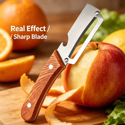 Stainless Peeler , High-Grade Durability, Clean, Precision Peeling + Bottle Opener