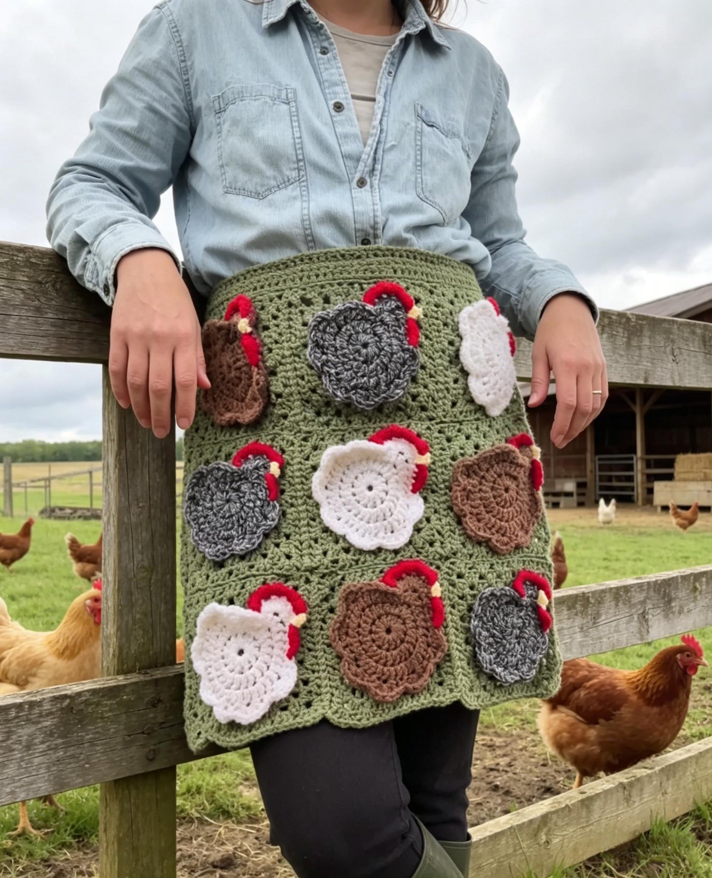 🐔 Handmade Crochet Chicken Egg Apron – 50% OFF SALE, Now $39.99🐔