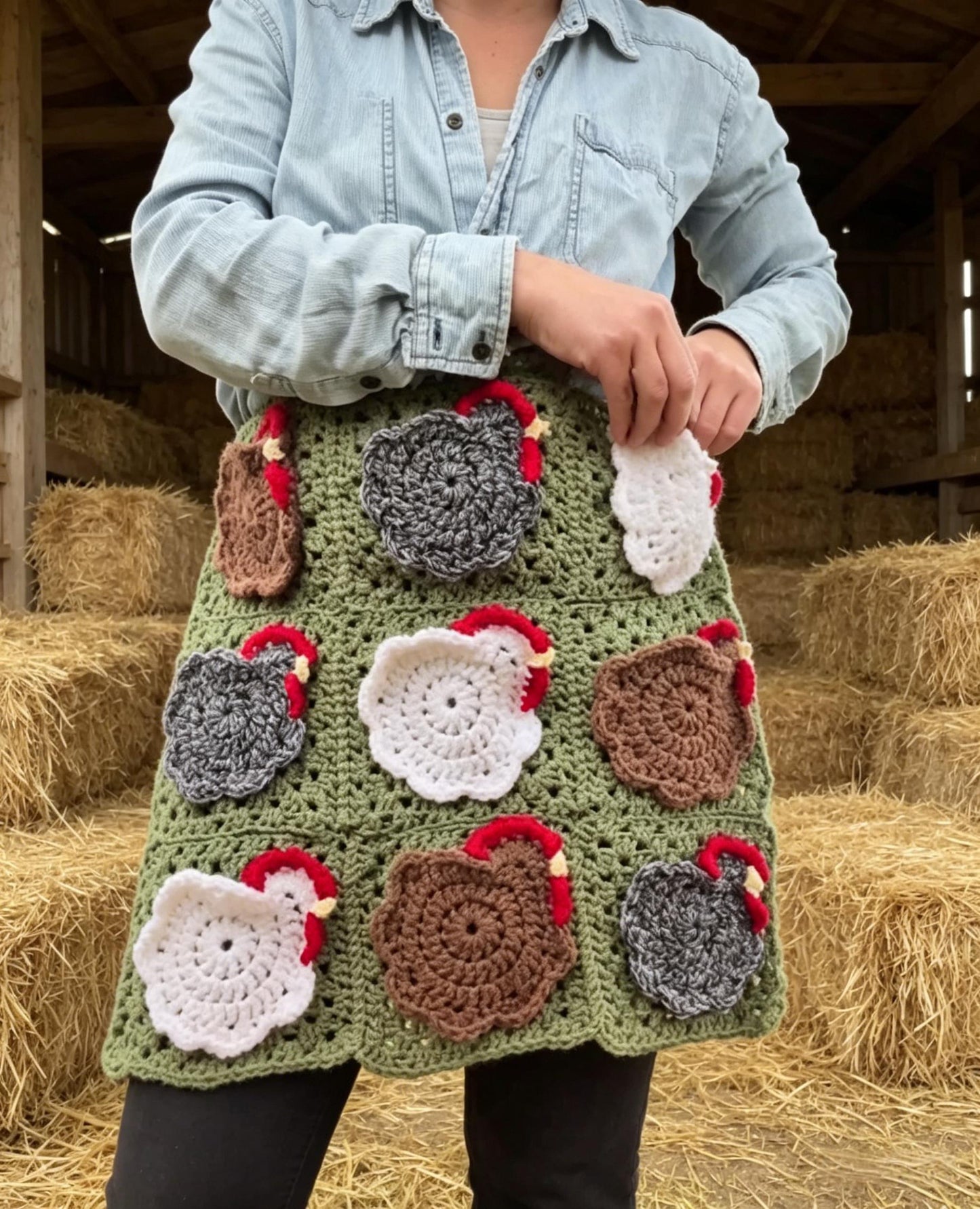 🐔 Handmade Crochet Chicken Egg Apron – 50% OFF SALE, Now $39.99🐔
