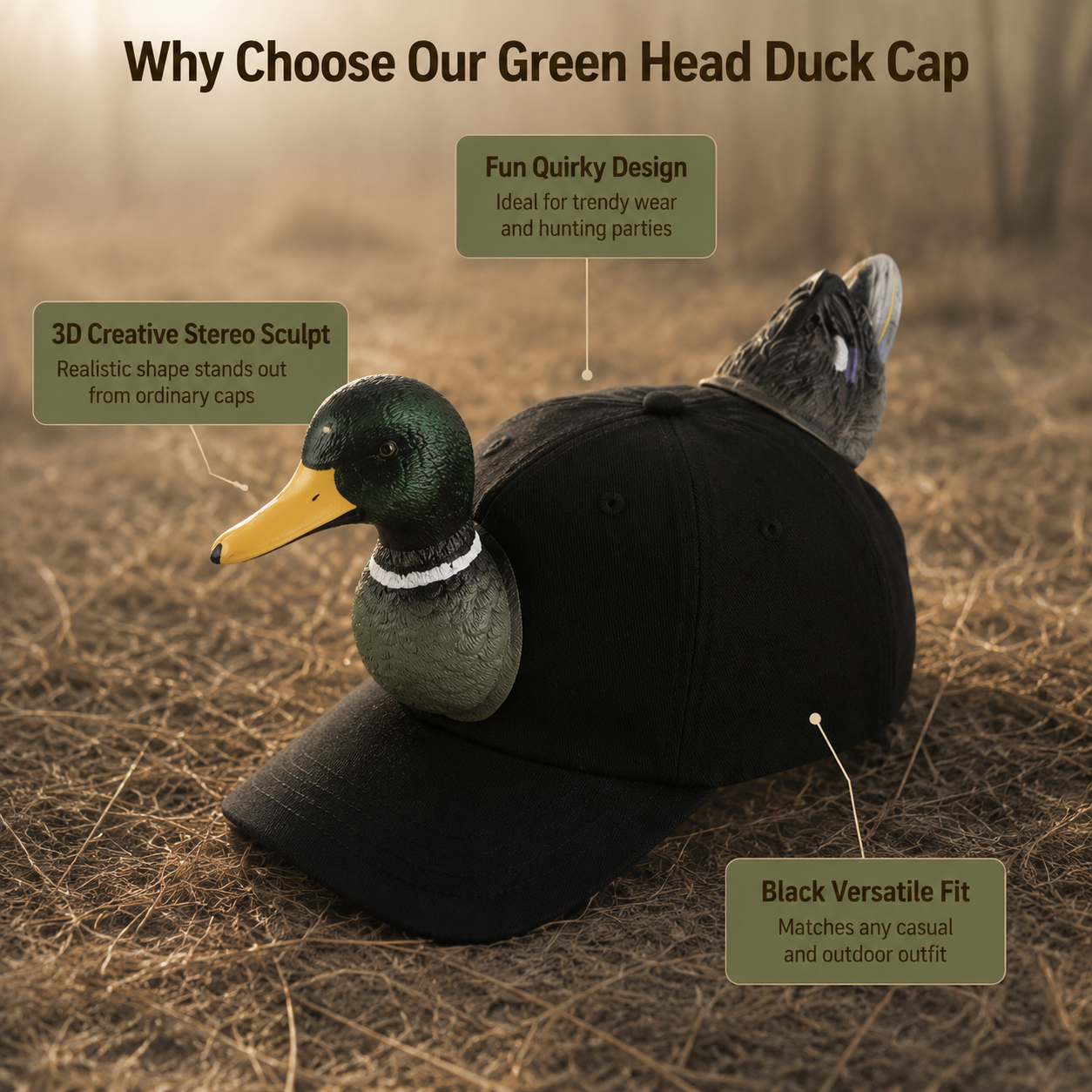 🔥 3D Mallard Duck Baseball Cap – Clearance 50% Off, Now $49.99🔥