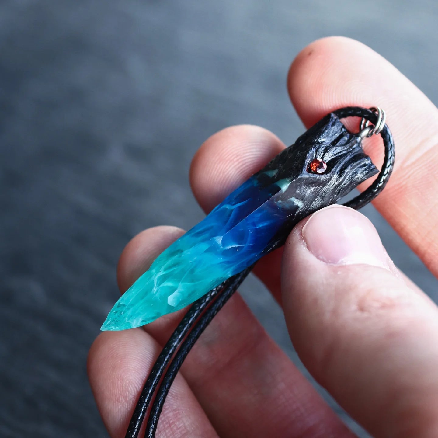 🔥Wood resin pendant Aurora borealis Glow in the dark