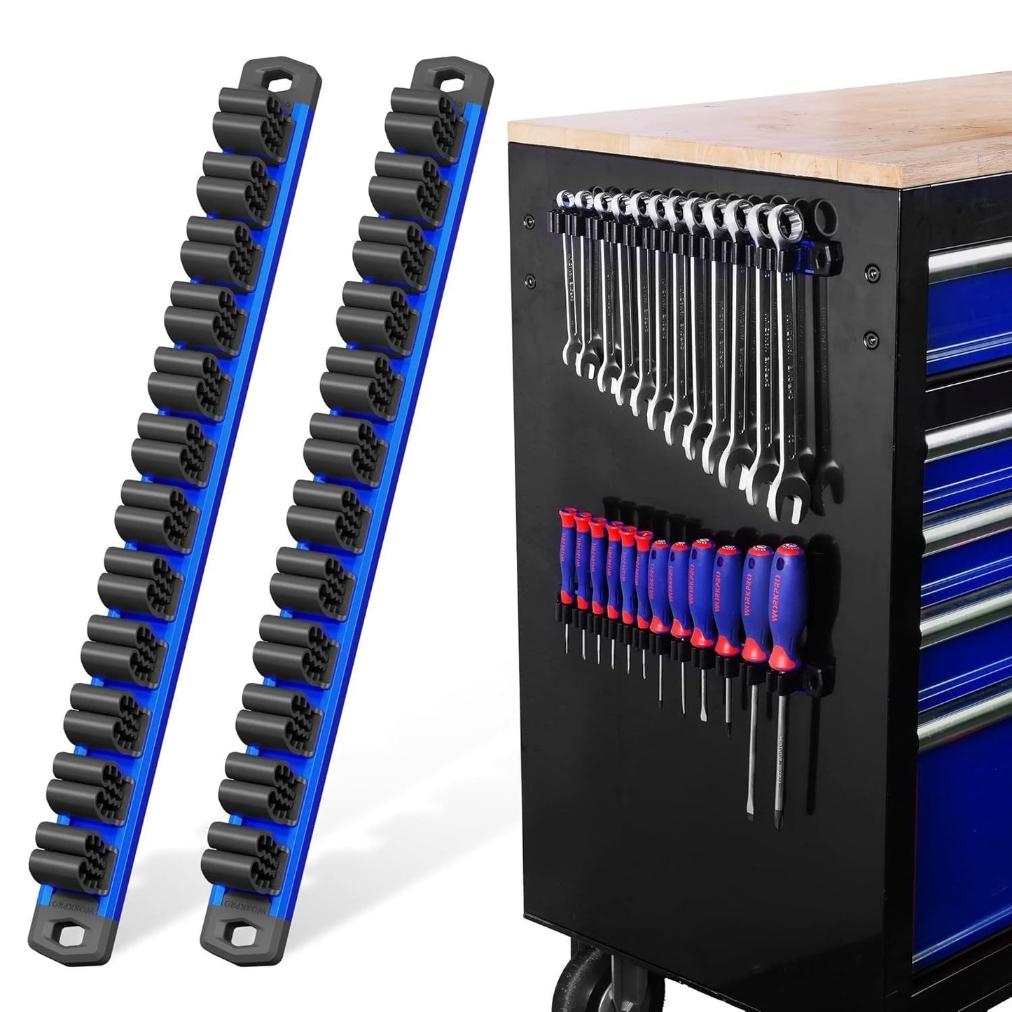 💖🔧 Magnetic Tool Organizer Rail (12 Slots)