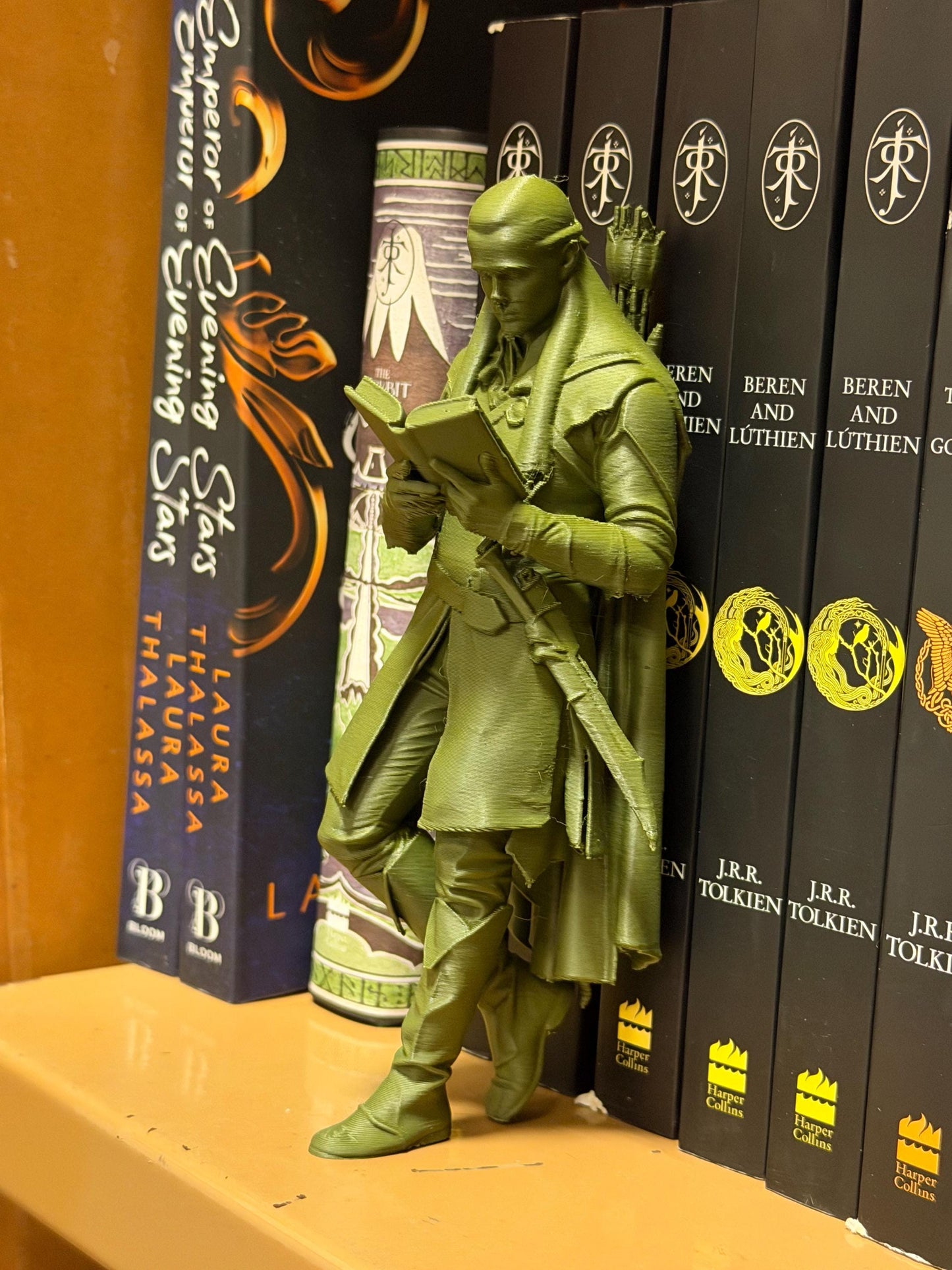 Fantasy Wizard Bookend, Mage Reading Book Nook, Scholar Bookshelf Decor, Book Lover Gift