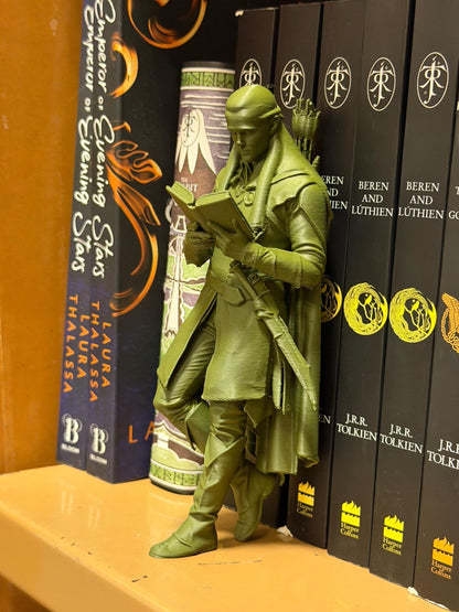 Fantasy Wizard Bookend, Mage Reading Book Nook, Scholar Bookshelf Decor, Book Lover Gift