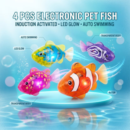 🐟Electronic Pet Fish Bath Toy | LED Light Up | Auto-Swimming Bath Toy