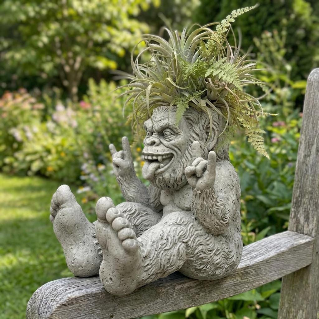 Bigfoot Garden Planter, Grumpy French Bulldog Planter