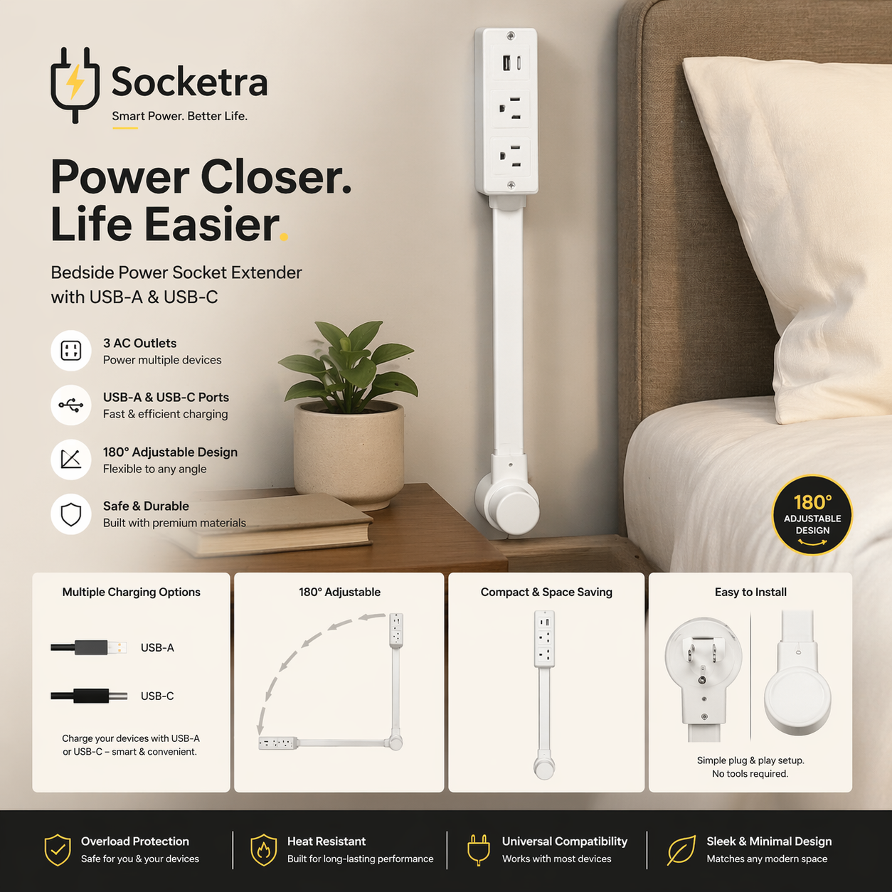 🎉 Holiday Special: 10‑in‑1 Swivel Power Strip – Only $39.99!