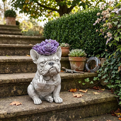 Bigfoot Garden Planter, Grumpy French Bulldog Planter