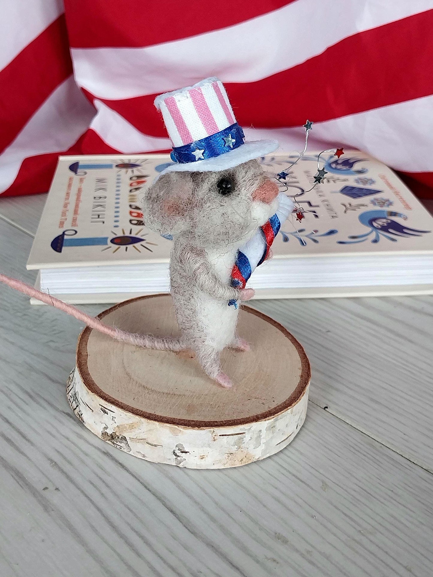 💯Felted mouse for USA Independence Day🐭
