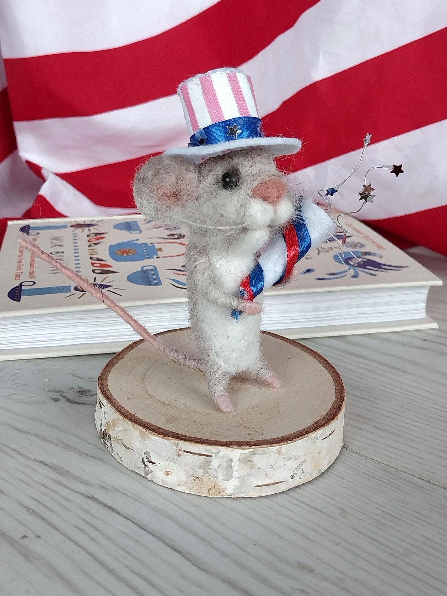 💯Felted mouse for USA Independence Day🐭