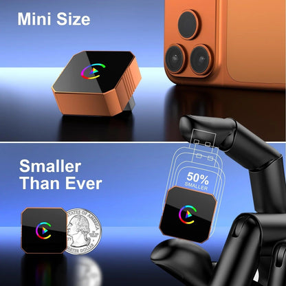 Mini Orange Cube Pro 3.0 — 2026 Wireless CarPlay & Android Auto Adapter
