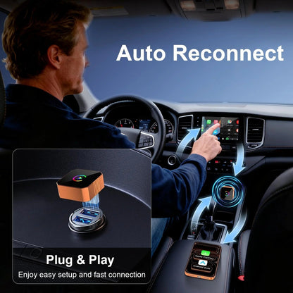 Mini Orange Cube Pro 3.0 — 2026 Wireless CarPlay & Android Auto Adapter