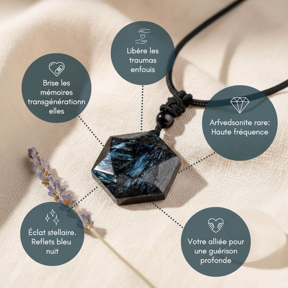 Last Day 49% OFF🔥 ‘Come Back to Yourself’ Arfvedsonite Pendant Necklace