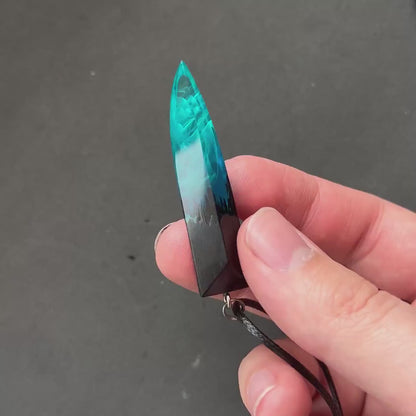🔥Wood resin pendant Aurora borealis Glow in the dark