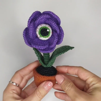 🔥Halloween Eye Flower, Amigurumi creepy plant decoration👀