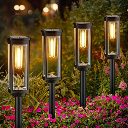 🌙✨ Retro-style solar garden light: Buy 2, get 1 FREE! 🏡💡 Filament design, IP65 waterproof & 14-hour illumination for cozy summer evenings