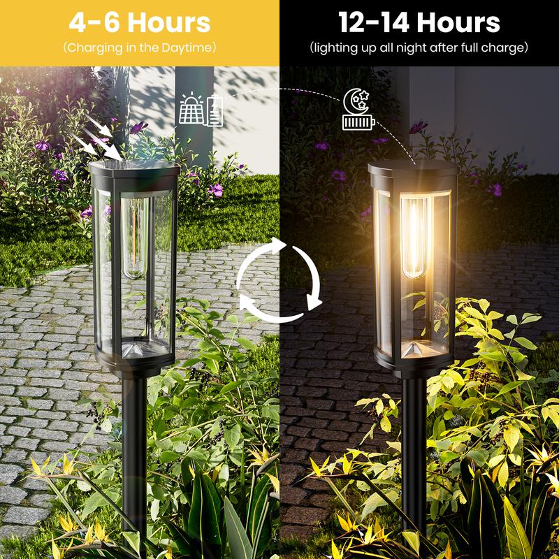 🌙✨ Retro-style solar garden light: Buy 2, get 1 FREE! 🏡💡 Filament design, IP65 waterproof & 14-hour illumination for cozy summer evenings