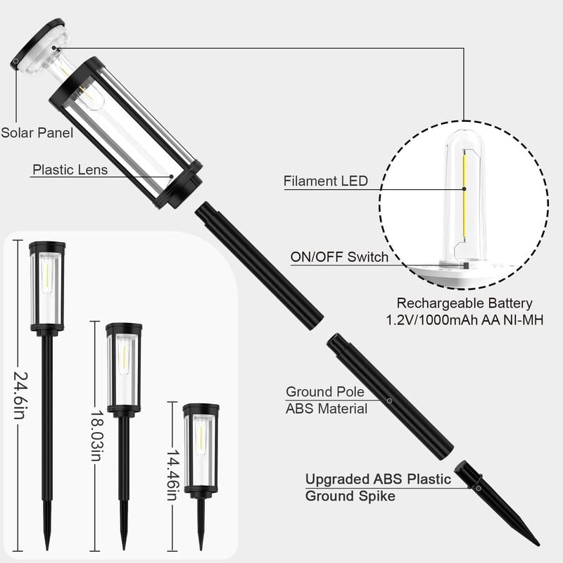 🌙✨ Retro-style solar garden light: Buy 2, get 1 FREE! 🏡💡 Filament design, IP65 waterproof & 14-hour illumination for cozy summer evenings