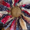 🔥Handmade American Flag Fabric Rag Flowers/250th Fourth Of July Centerpiece Flower Decor